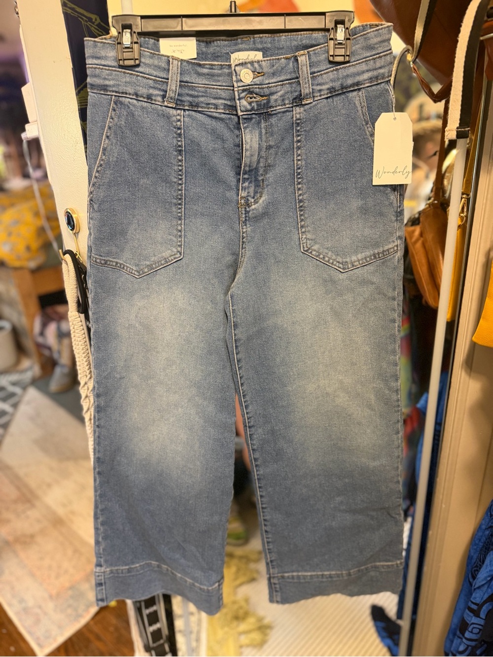 Wonderly Light Blue Cropped High-Rise Jeans